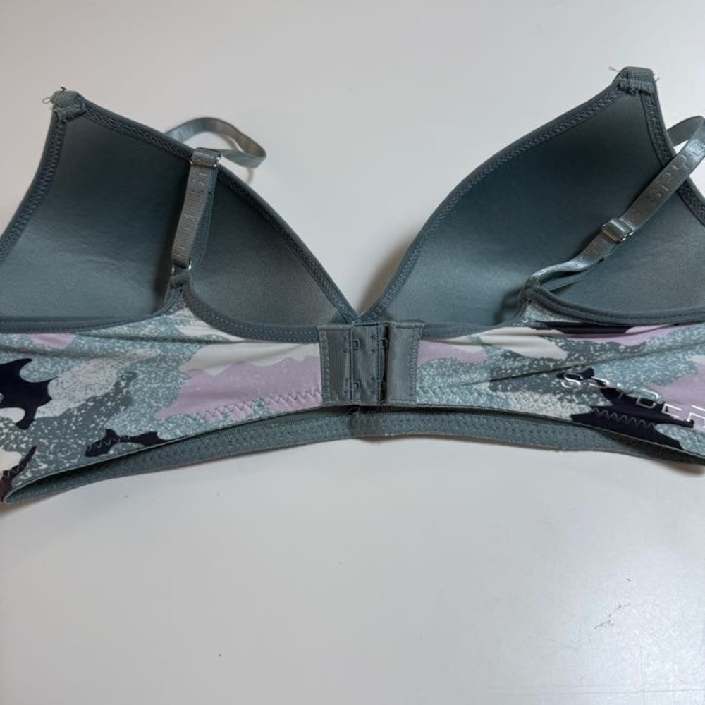 Spyder T-Shirt Bra Woodland Dolphin Grey Women 34C Camo New! - Picture 4 of 7
